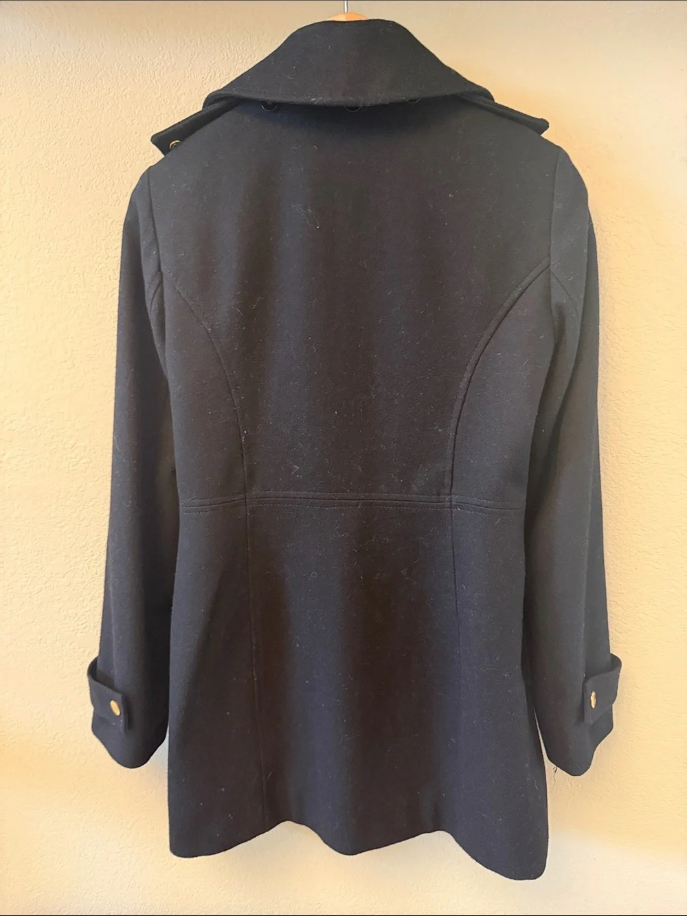 Michael Kors Women's Black Zip Front Wool Coat XS